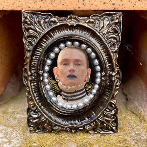 Miniature Framed Hangable Collage Mixed Media Art